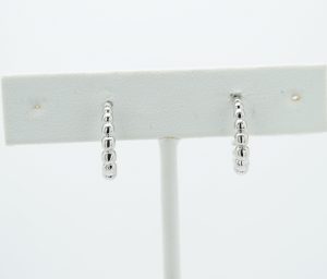 14k White Gold Dipped Bubble Hoop Earrings