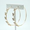 Crystal Butterfly Hoop Earrings Gold