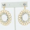 Crystal Chain Earrings Gold