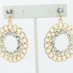 Crystal Chain Earrings Gold