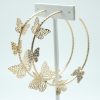 Cut Out Butterfly Hoops in Gold size Large