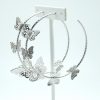 Cut Out Butterfly Hoops in Silver size Large