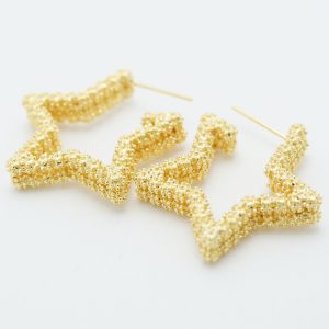 18k Gold Dipped Star Hoop Earrings