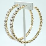 Large Crystal Hoop Earrings Gold