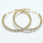 Large Crystal Hoop Earrings Gold