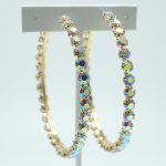 Large Crystal Hoop Earrings Gold AB Crystals
