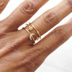 Moon Star Ring 18K Gold Dipped on Finger