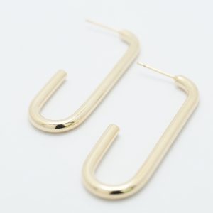 14k Gold Dipped Oval Hoop Earrings