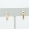 14k Gold Dipped Oval Hoop Huggie Earrings