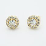 14k Gold Dipped Round Stud Earrings
