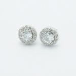 14k White Gold Dipped Round Stud Earrings