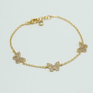 Butterfly Charm Bracelet in Gold