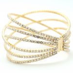 Criss Cross Crystal Bracelet in Gold