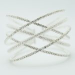 Criss Cross Crystal Bracelet in Silver