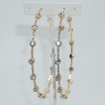 Crystal Accent Hoop Earrings Large in Gold
