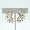 Crystal Fan Earrings in Gold