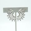 Crystal Fan Earrings in Silver