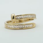 Nail Crystal Ring in Gold