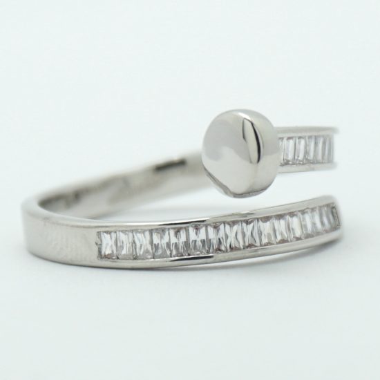 Nail Crystal Ring in Silver