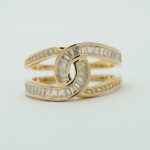 Crystal Twist Ring in Gold
