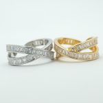 Crystal X Ring in Silver and in Gold