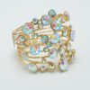 Gold AB Crystal Cluster Bracelet