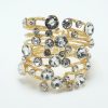 Gold Clear Crystal Cluster Bracelet