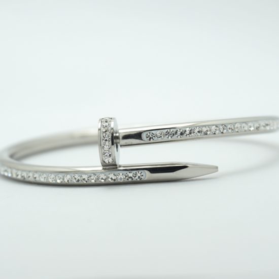 Nail Crystal Bracelet in Silver