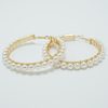 Pearl Hoop Earrings Large