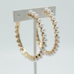 Pearl Hoop Earrings Medium