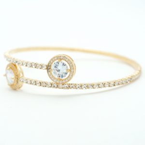 Wrap Crystal Bracelet with Solitaire in Gold