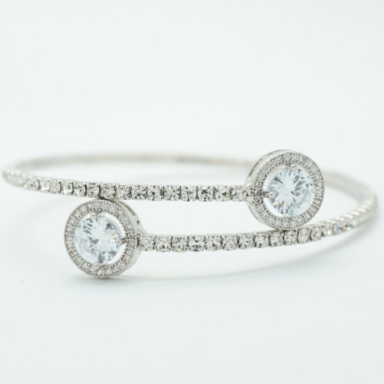 Wrap Crystal Bracelet with Solitaire in Silver