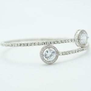 Wrap Crystal Bracelet with Solitaire in Silver