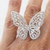 Solo Crystal Butterfly Ring in Silver