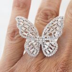 Solo Crystal Butterfly Ring in Silver