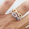 Chain Link Crystal Ring (Gold) - Image 2