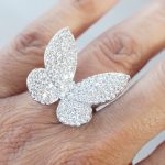 Ethereal Butterfly Ring in Silver on Finger