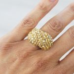 Love Knot Ring in Gold on Finger