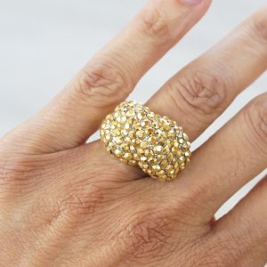 Love Knot Ring in Gold on Finger