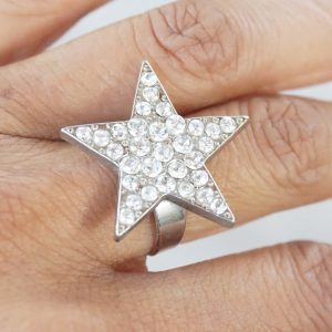 Solo Star Ring in Silver on Finger