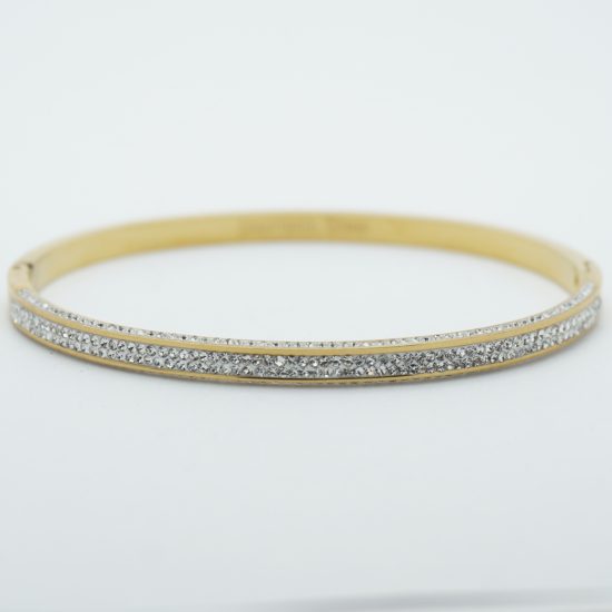 Crystal Band Bracelet in Gold