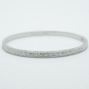 Crystal Bangle Bracelet in Silver