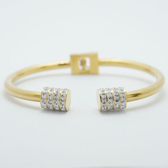 Crystal Barrel Band Bracelet in Gold