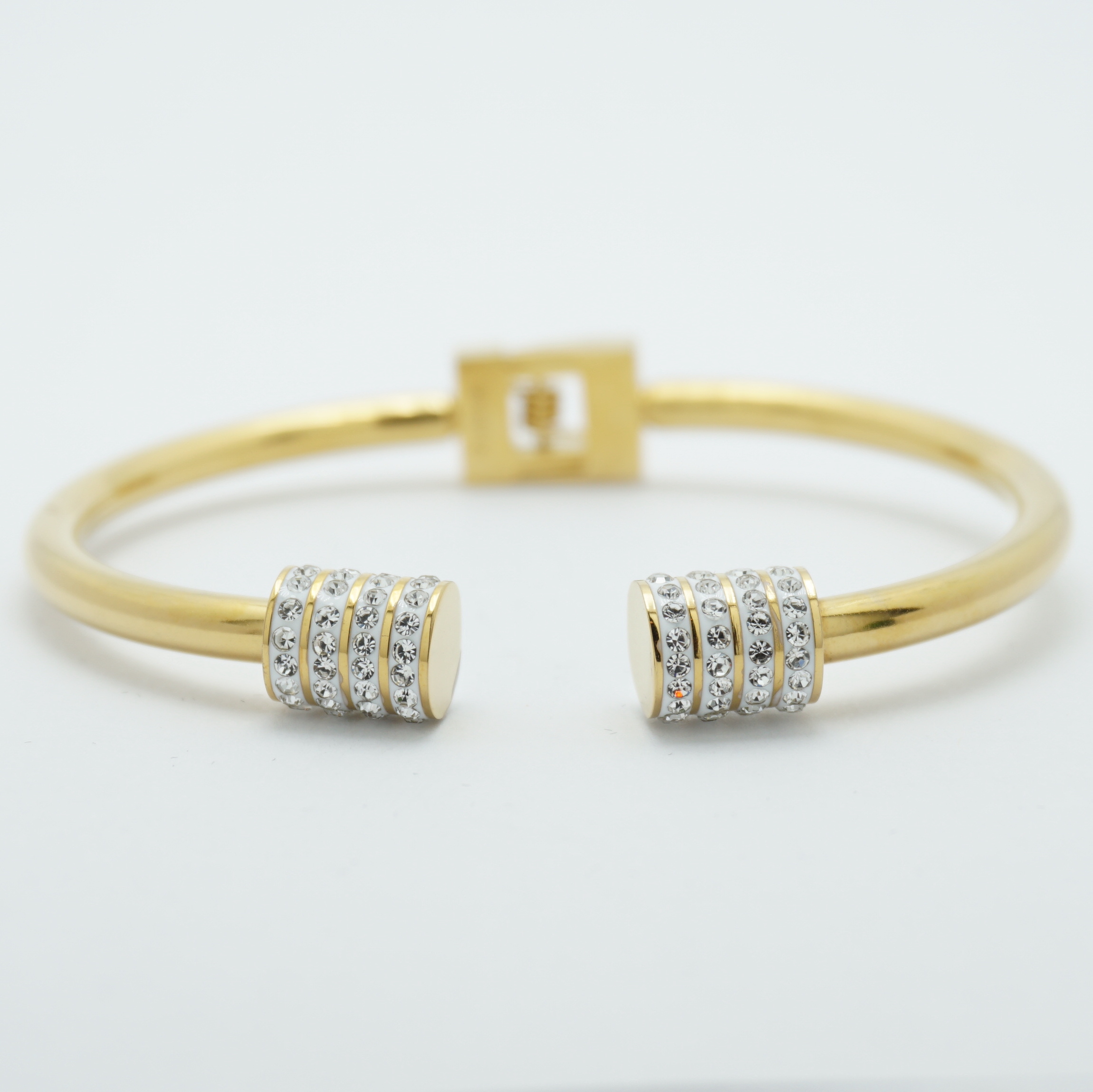 Crystal Barrel Band Bracelet in Gold