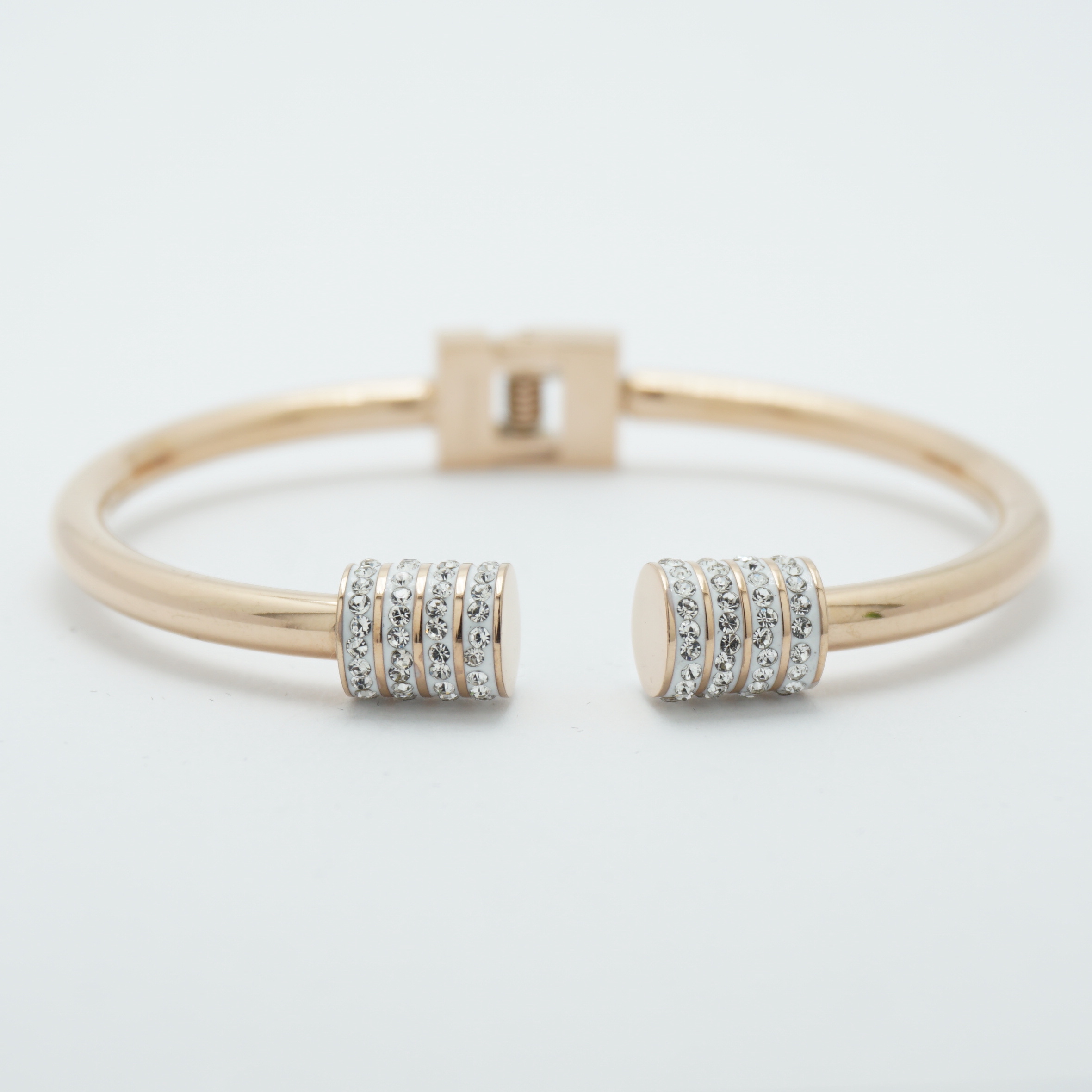 Crystal Barrel Band Bracelet in Rose Gold
