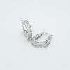 Cut Out Oval Hoop Earrings in Silver