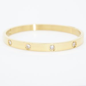 Band Bracelet with Crystals in Gold
