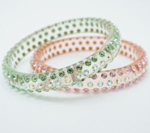Pink and Green Crystal Bracelets
