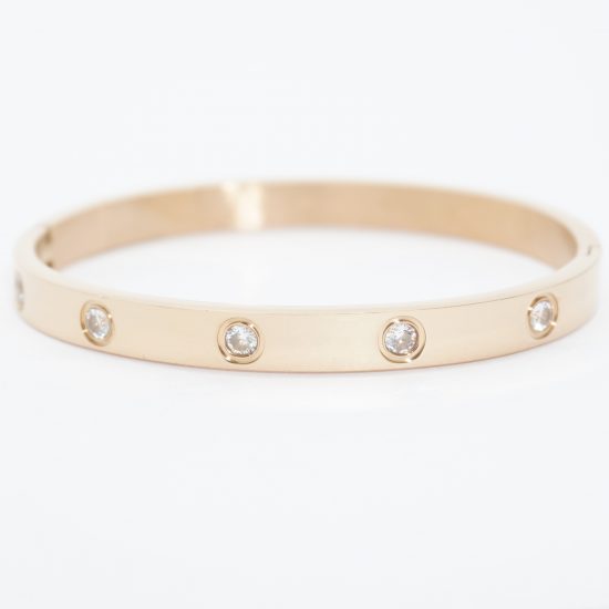 Band Bracelet with Crystals in Rose Gold