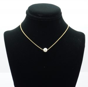 Solo Pearl Necklace 18K Gold Dipped Chain